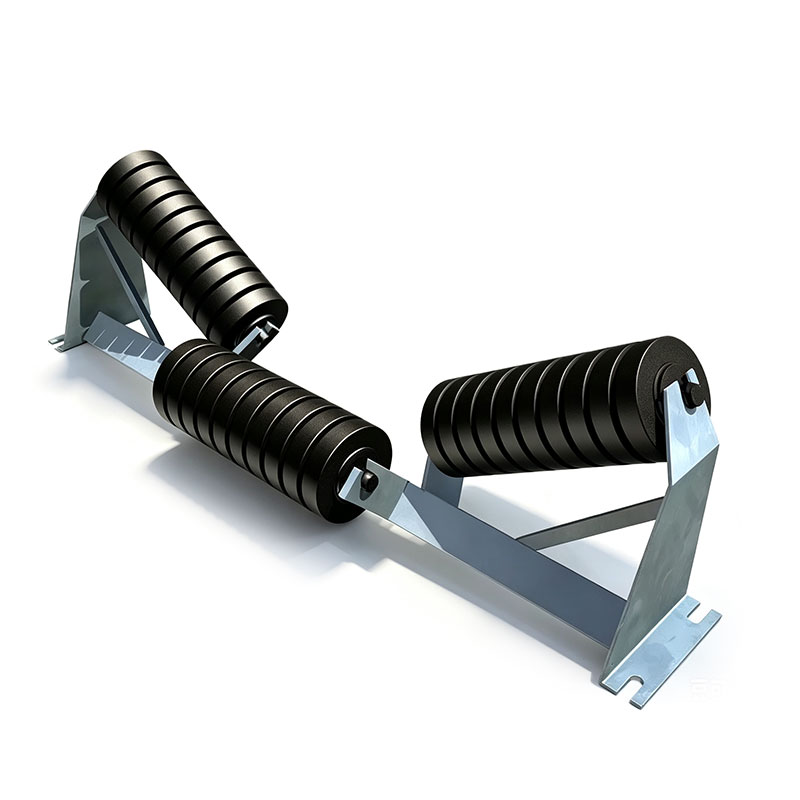 Heavy-Duty Offset Trough Carrying Idler for Mining Conveyor Belts
