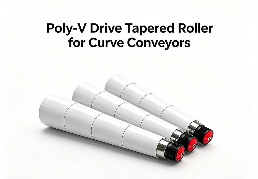 Poly-V Drive Tapered Roller for Curve Conveyors