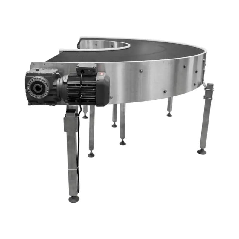 Custom 90 Degree Curved Belt Conveyor System