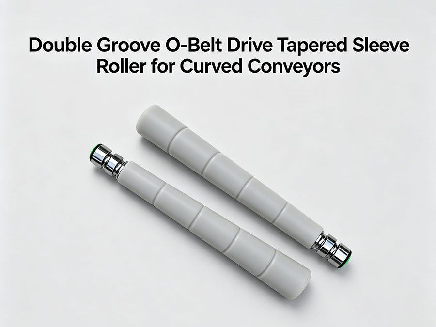 Double Groove O-Belt Drive Tapered Sleeve Roller for Curved Conveyors