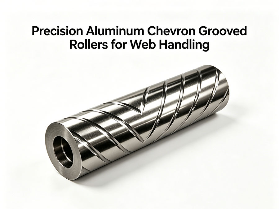 Precision Aluminum Chevron Grooved Rollers for Web Handling 