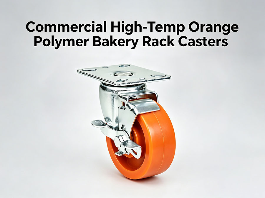 Commercial High-Temp Orange Polymer Bakery Rack Casters