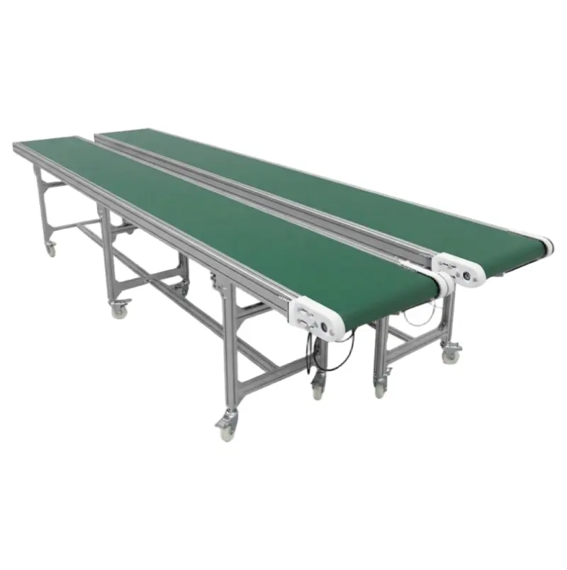 Custom Electric PVC Belt Conveyor System with Casters
