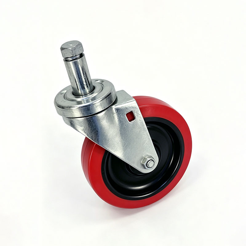 Red Polyurethane Swivel Stem Casters for Bakery Prep Tables