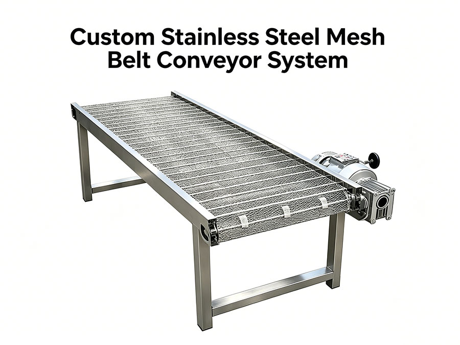 Custom Stainless Steel Mesh Belt Conveyor System