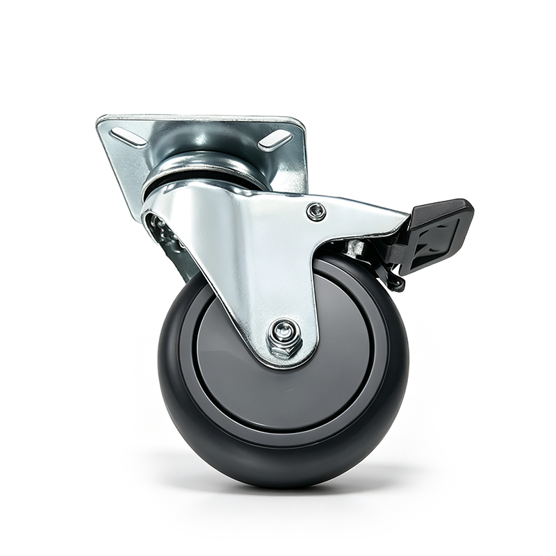 Custom 360° Swivel Rubber Caster Wheel with Brake