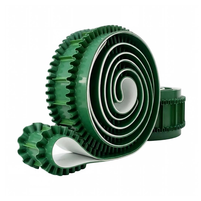 Custom Green PVC Corrugated Sidewall Conveyor Belt