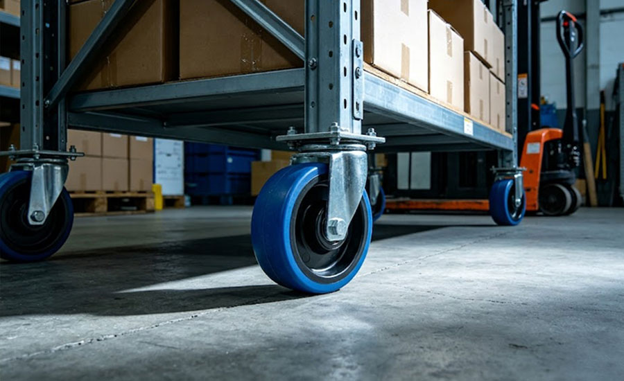Industrial Blue Elastic Rubber Caster
